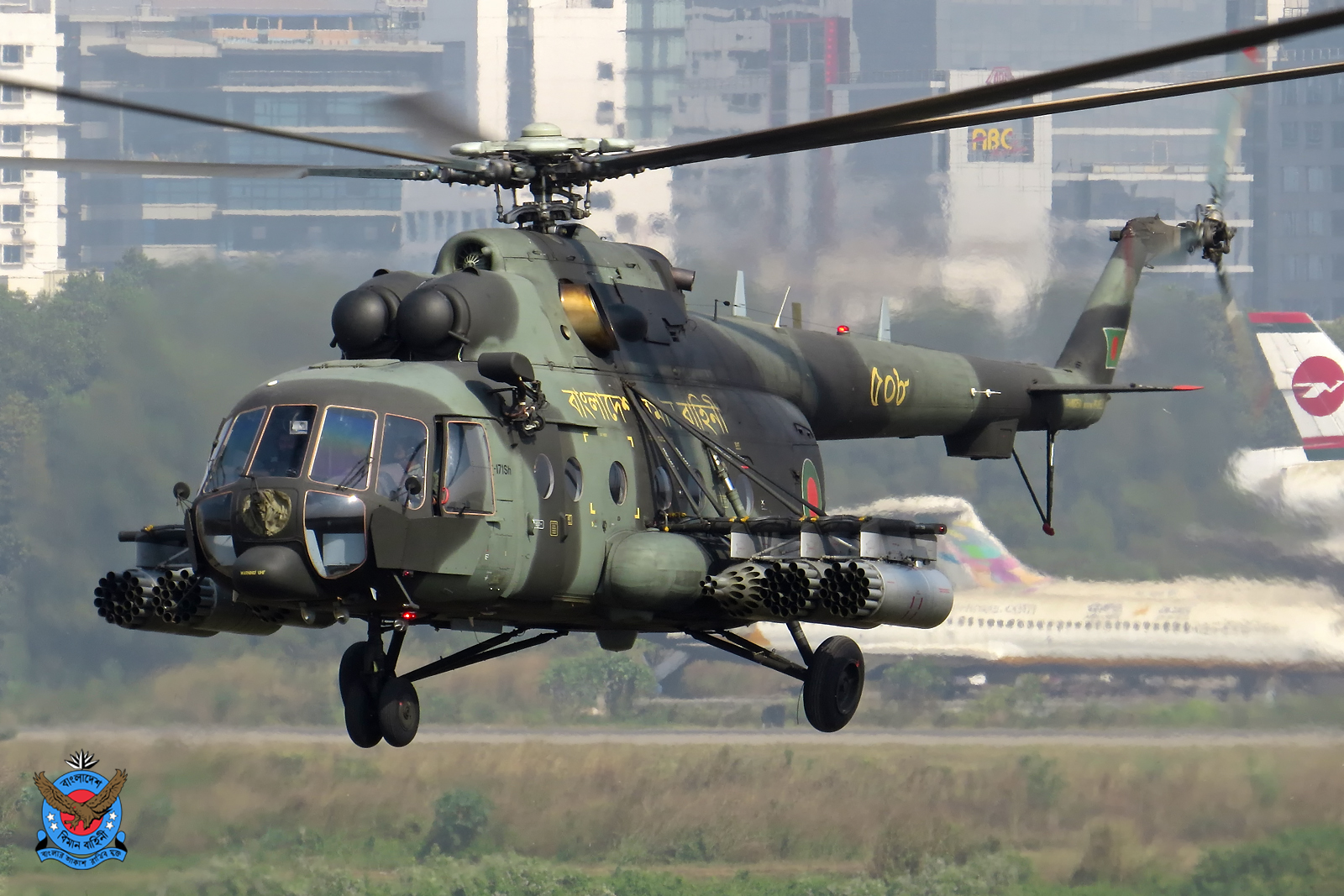 Bangladesh Air Force helicopter over Dhaka